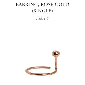 Catbird single diamond and rose gold earring